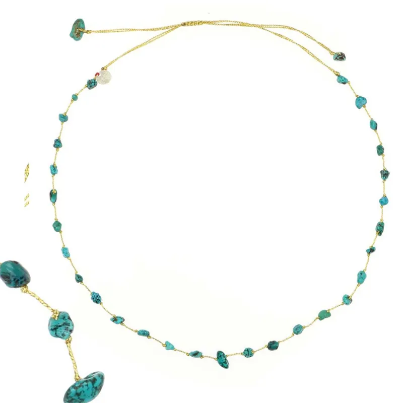 Collier vanessa simon turquoise fil or