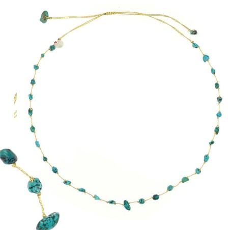 Collier vanessa simon turquoise fil or