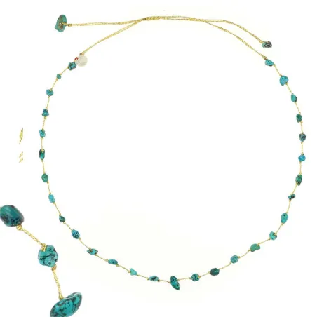 Collier vanessa simon turquoise fil or