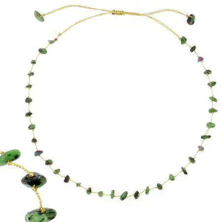 Collier vanessa simon rubis zoïsite fil or