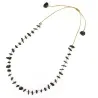Collier en pierres naturelles Tourmaline noire . Peut se porter en ras de cou ou sautoir selon votre envie  en bracelet 3 tours