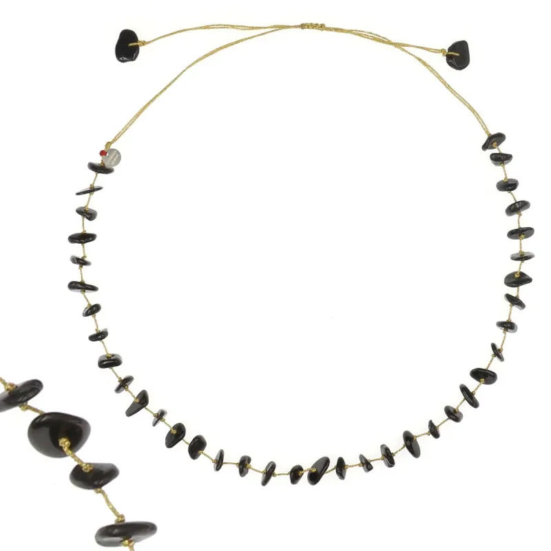 Collier vanessa simon tourmaline noire fil or