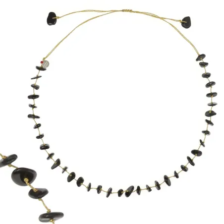 Collier vanessa simon tourmaline noire fil or