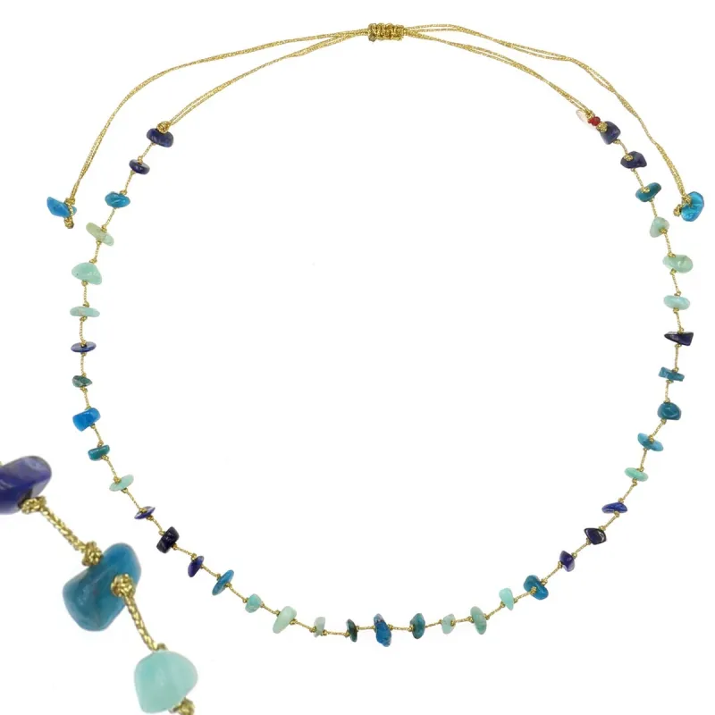 Collier Mix Amazonite/Apatite/Lapis-Lazuli
