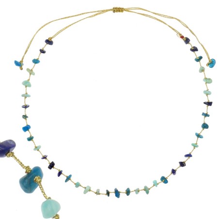 Collier Mix Amazonite/Apatite/Lapis-Lazuli