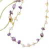 Collier Fil OR Quartz rose,Citrine, Améthyste vanessa simon