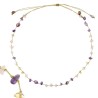 Collier Fil OR Quartz rose,Citrine, Améthyste vanessa simon