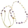 Collier Fil OR Quartz rose,Citrine, Améthyste vanessa simon