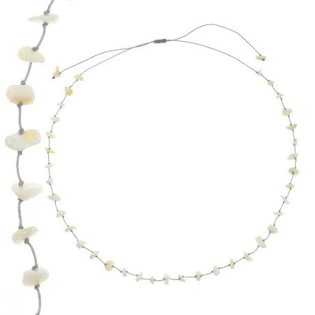 Collier vanessa simon Coquillage fil gris