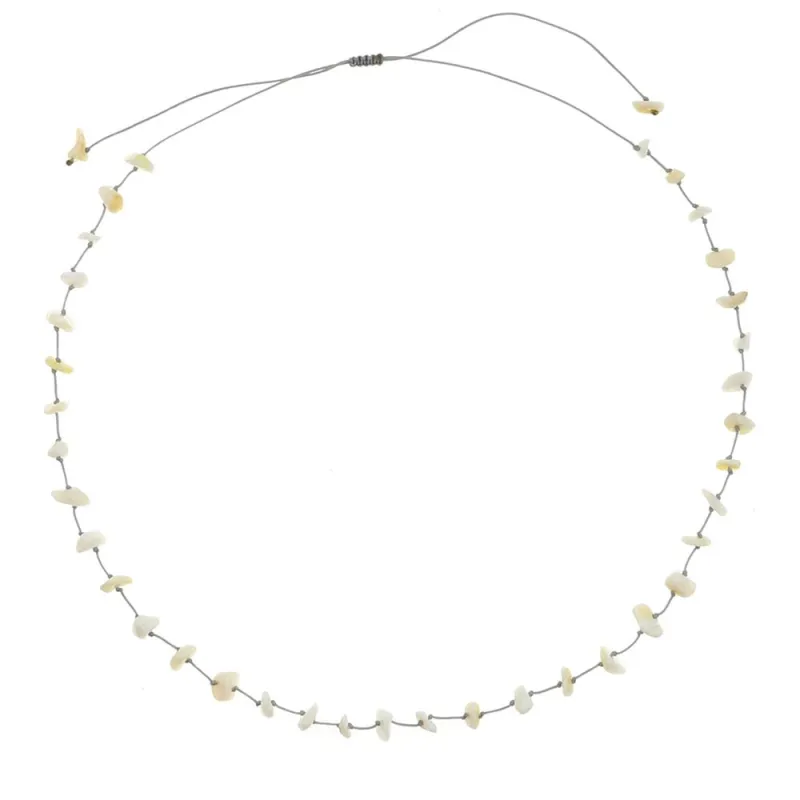 Collier vanessa simon Coquillage fil gris