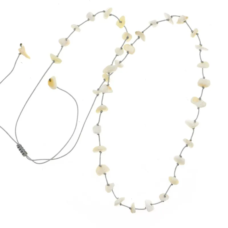 Collier vanessa simon Coquillage fil gris