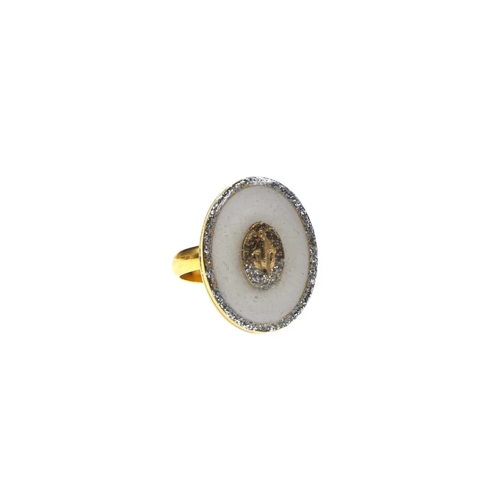 Bague PM blanc-argent Madone