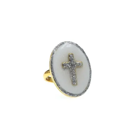 Bague GM Croix/ blanc