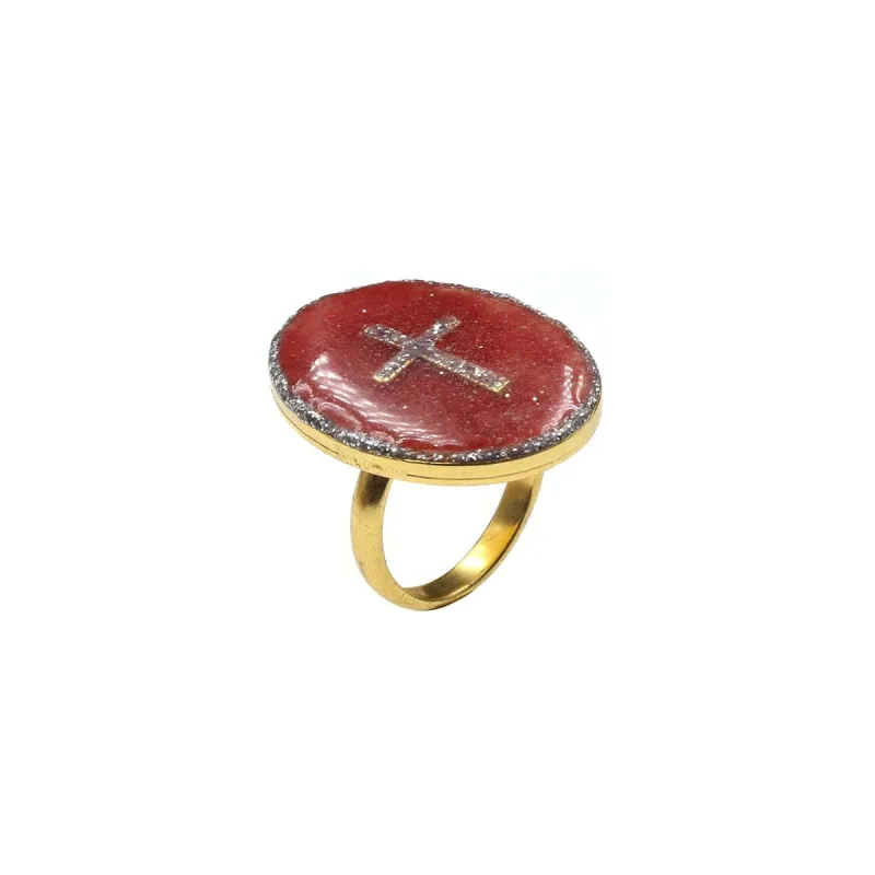 Bague GM Corail /Croix