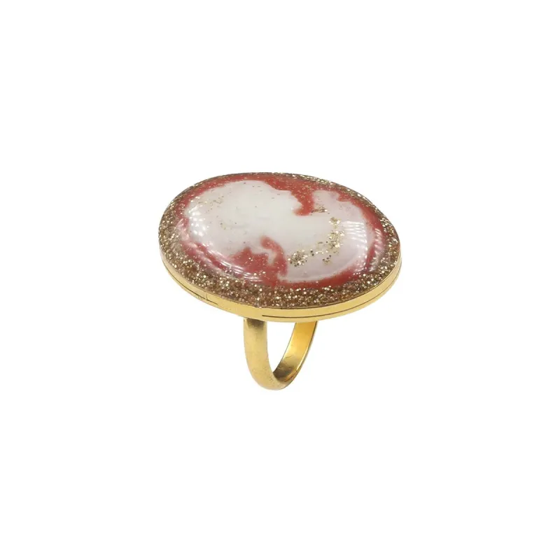 Bague GM Camée corail Or