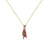 Collier Mano cortuno émaillé corail