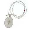 Collier fil argent médaillon GM émail blanc et croix argent vanessa simon