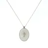Collier fil argent médaillon GM émail blanc et croix argent vanessa simon