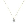 Collier fil argent médaillon PM émail blanc et croix argent vanessa simon