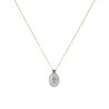 Collier fil argent médaillon PM émail blanc et croix argent vanessa simon
