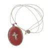 Collier fil argent médaillon GM émail corail et croix argent vanessa simon