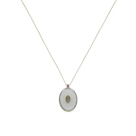 Collier fil argent Madone MM fond blanc