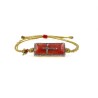 Bracelet plaque corail incrusté d'une croix
