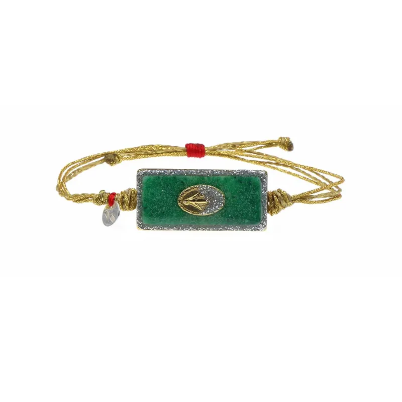 Bracelet plaque turquoise incrusté de la madone