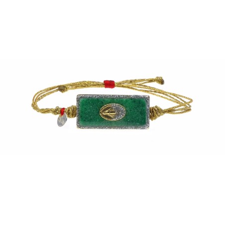 Bracelet plaque turquoise incrusté de la madone