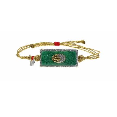 Bracelet plaque turquoise incrusté de la madone