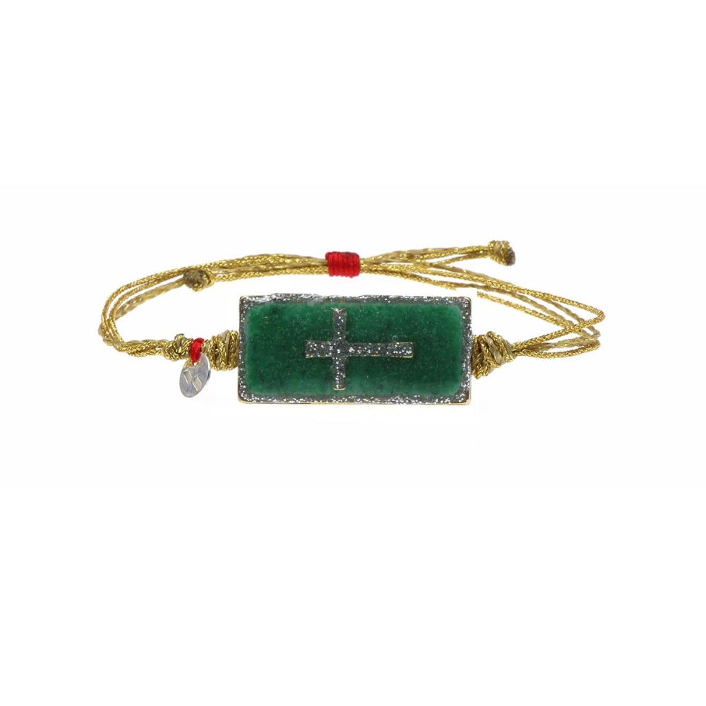 Bracelet Malachite Croix