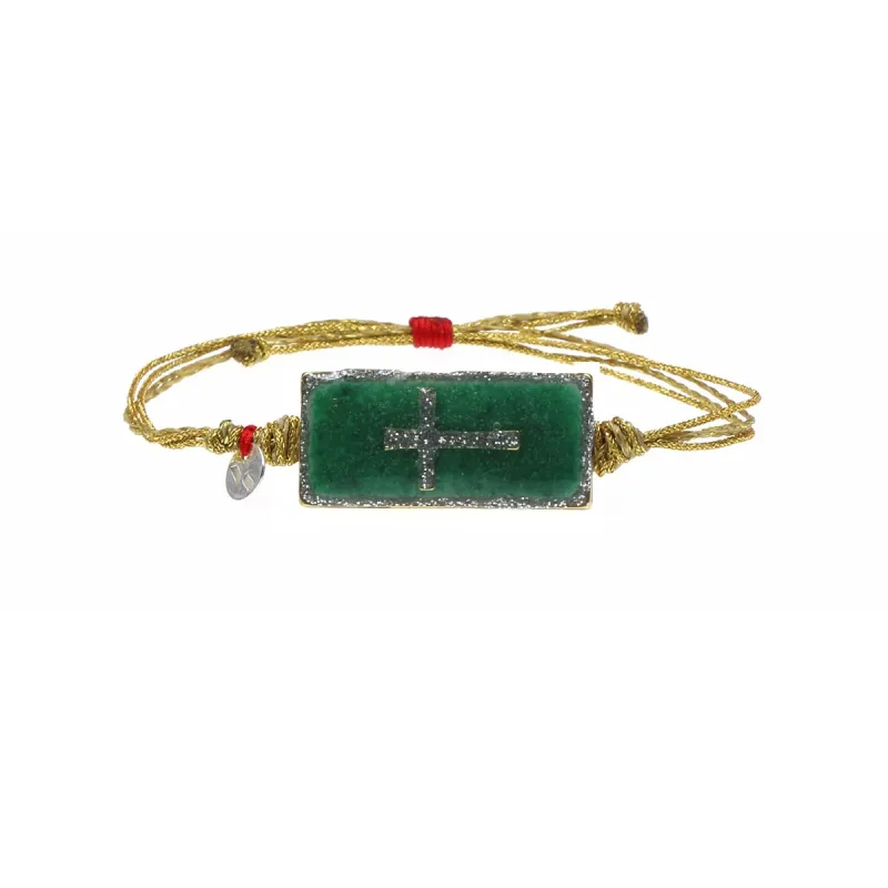 Bracelet Malachite Croix