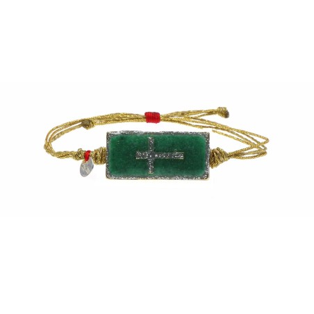 Bracelet Malachite Croix