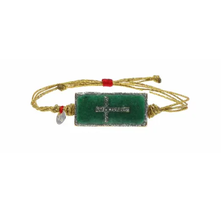 Bracelet Malachite Croix