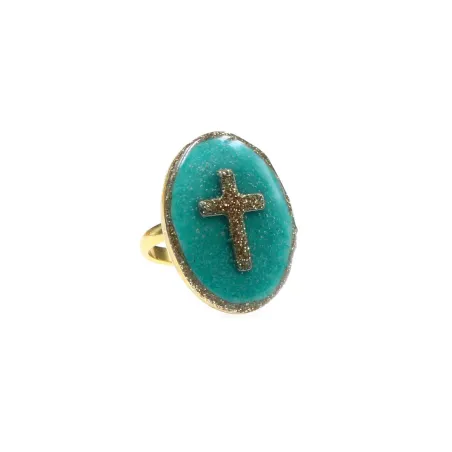 Bague GM Turquoise /Croix