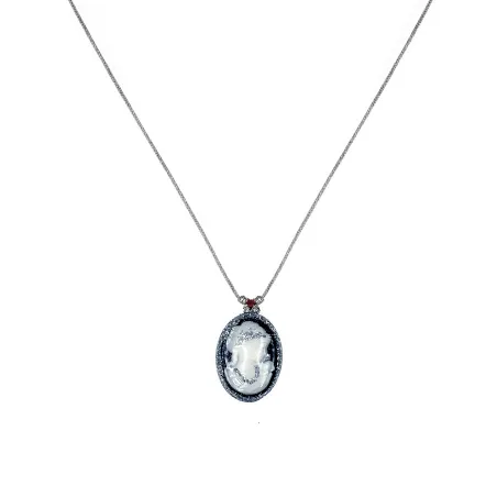 Collier fil or médaillonMM corail orné d'un camé vanessa simon