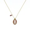Collier fil or médaillon MM corail orné d'un camé vanessa simon