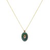 Collier fil or Madone fond Malachite