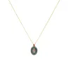 Collier fil or madone fond malachite PM vanessa simon