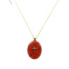 Collier fil or Croix fond Corail GM