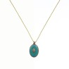 Collier fil or Croix fond Turquoise MM