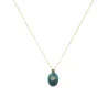 Collier fil or madone fond turquoise PM vanessa simon