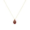 Collier fil or madone fond corail PM