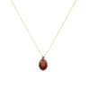 Collier fil or madone fond corail PM