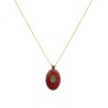 Collier fil or Madone fond corail MM