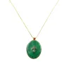 Collier fil or madone fond malachite PM vanessa simon
