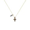 Collier avec croix émaillé corail vanessa simon