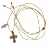 Collier avec croix émaillé corail vanessa simon