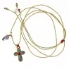Collier avec croix émaillé corail vanessa simon