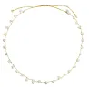 Collier vanessa simon Nacre baroque fil moutarde